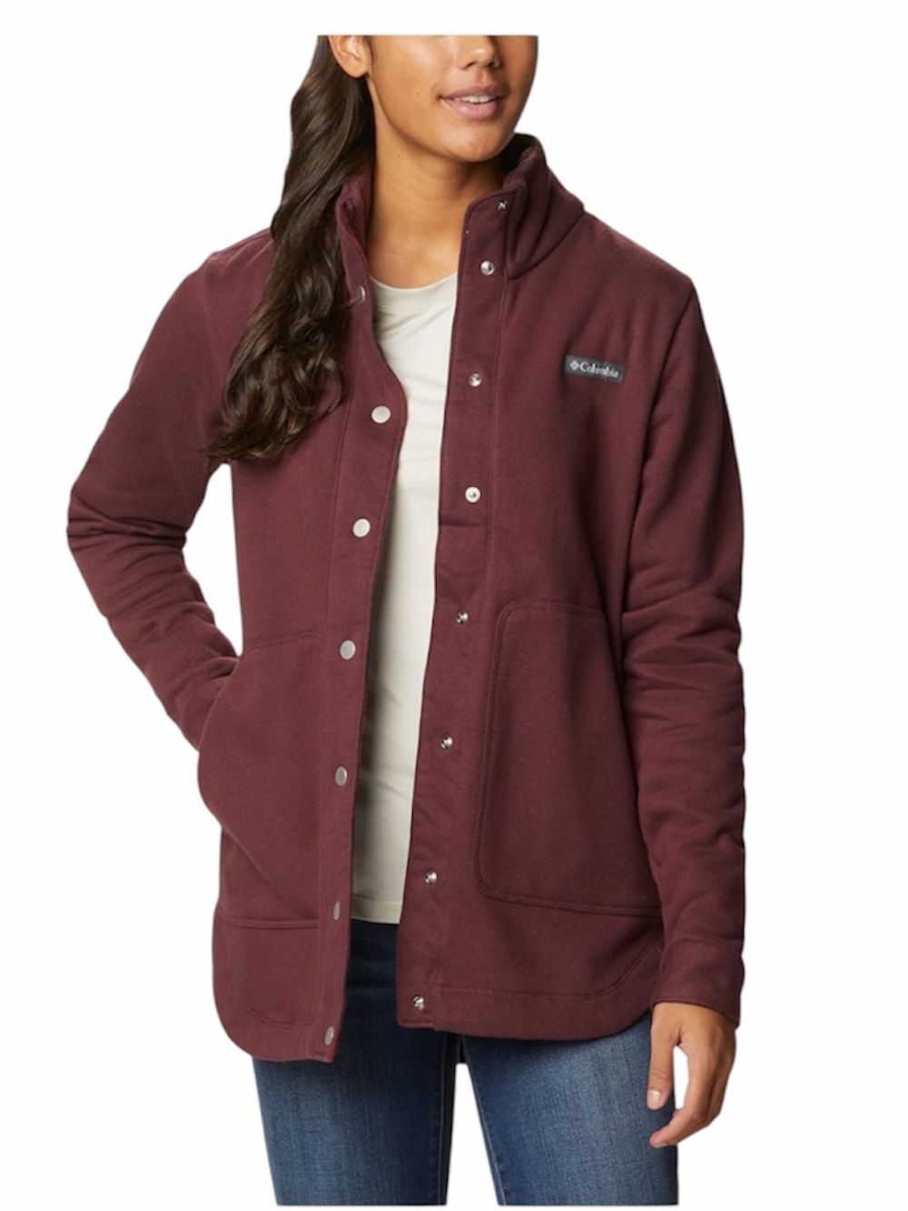 Columbia Hart Mountain Shirt Jacket | Burgundy Fleece Shacket | Size XXL | EUC